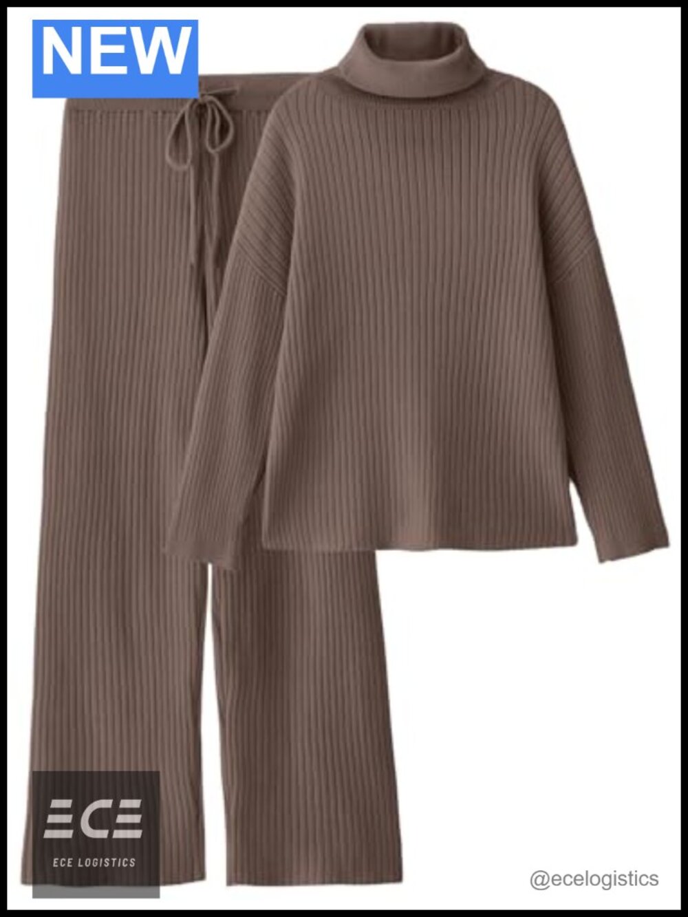 Women's Turtleneck Sweater and Wide Leg Pants Set 2 Piece Lounge Set